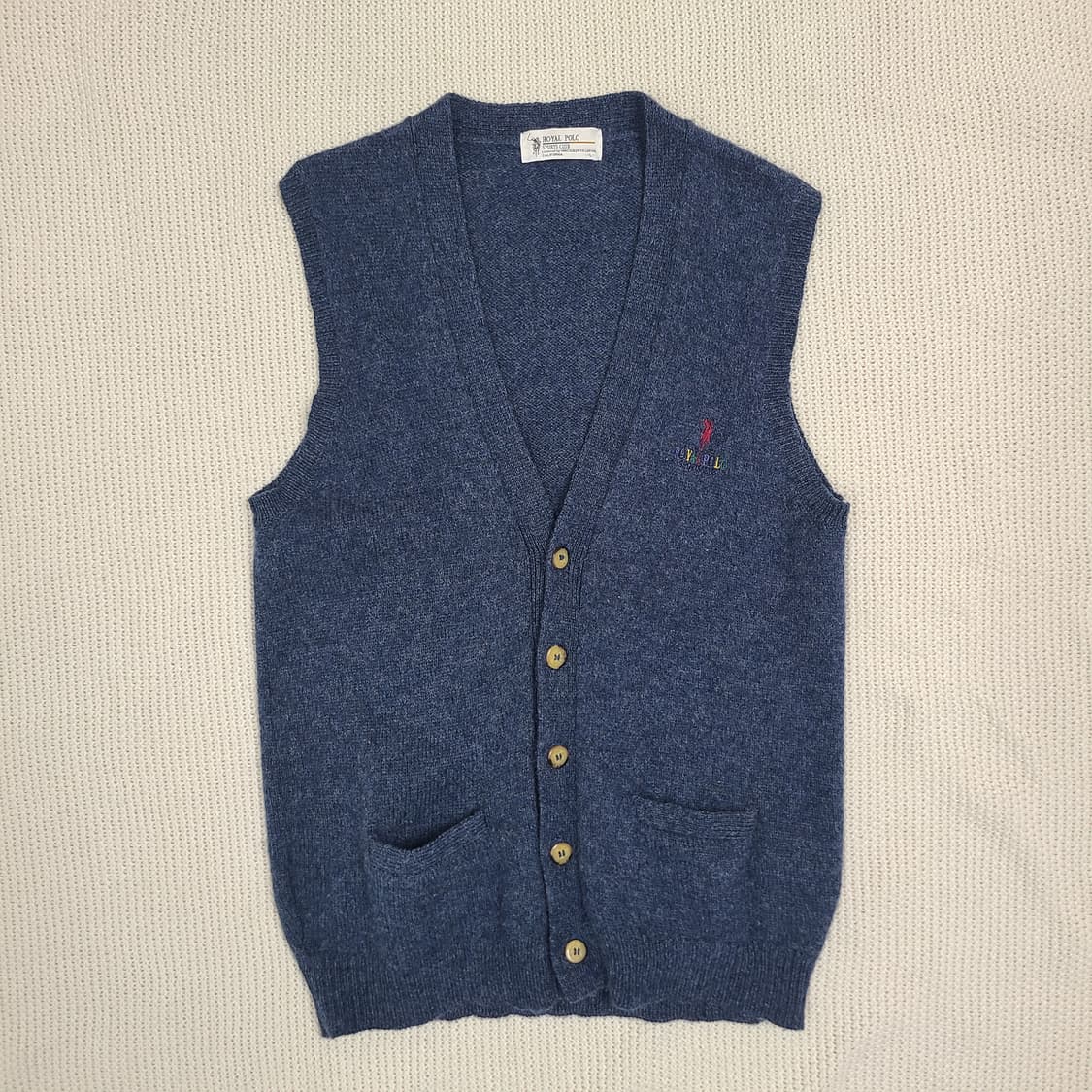 Royal Polo Sports Club 멜란지 블루 니트 베스트 상품이미지1