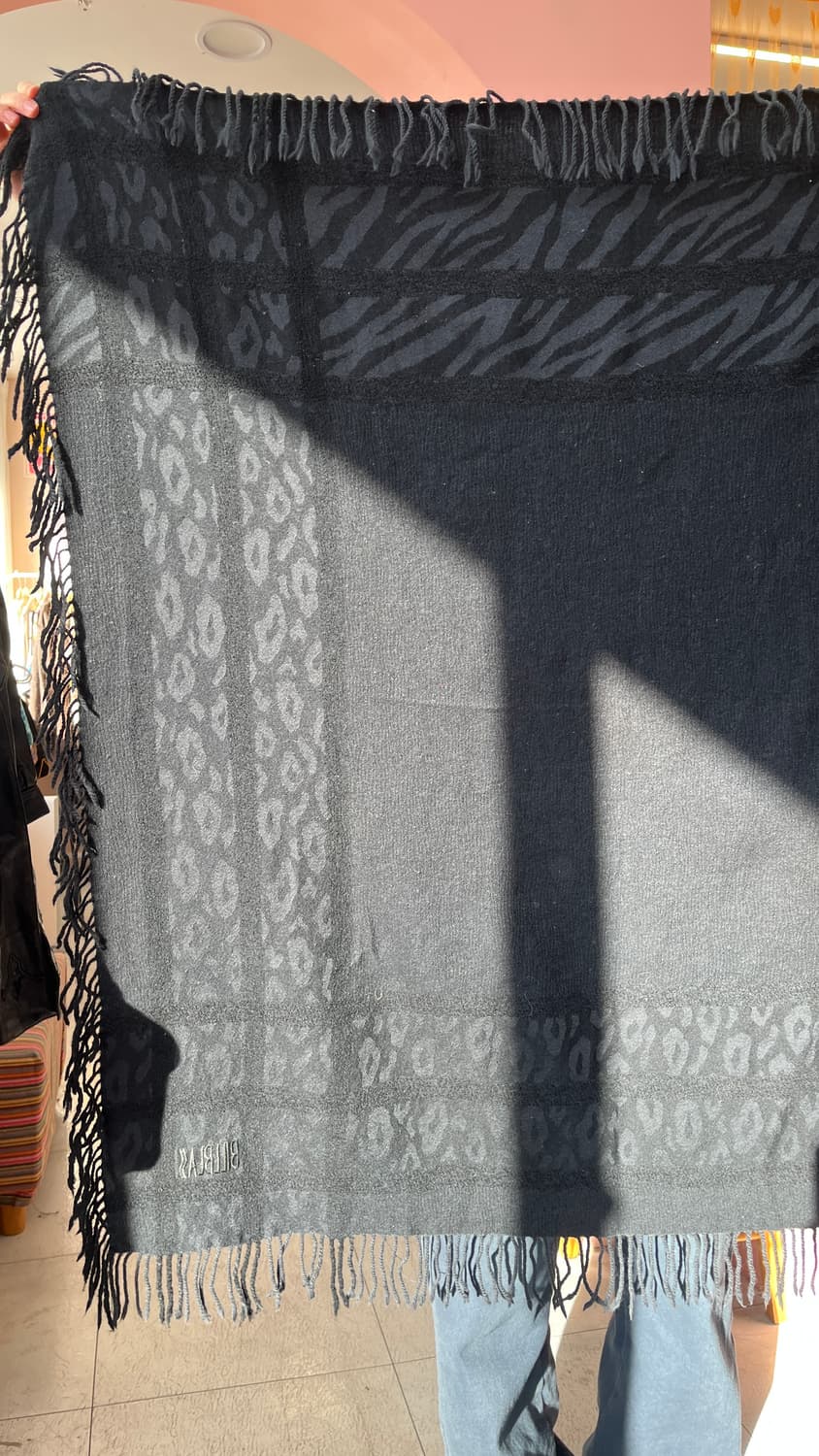 빈티지 호피 애니멀 프린팅 프린지 패브릭 상품이미지2