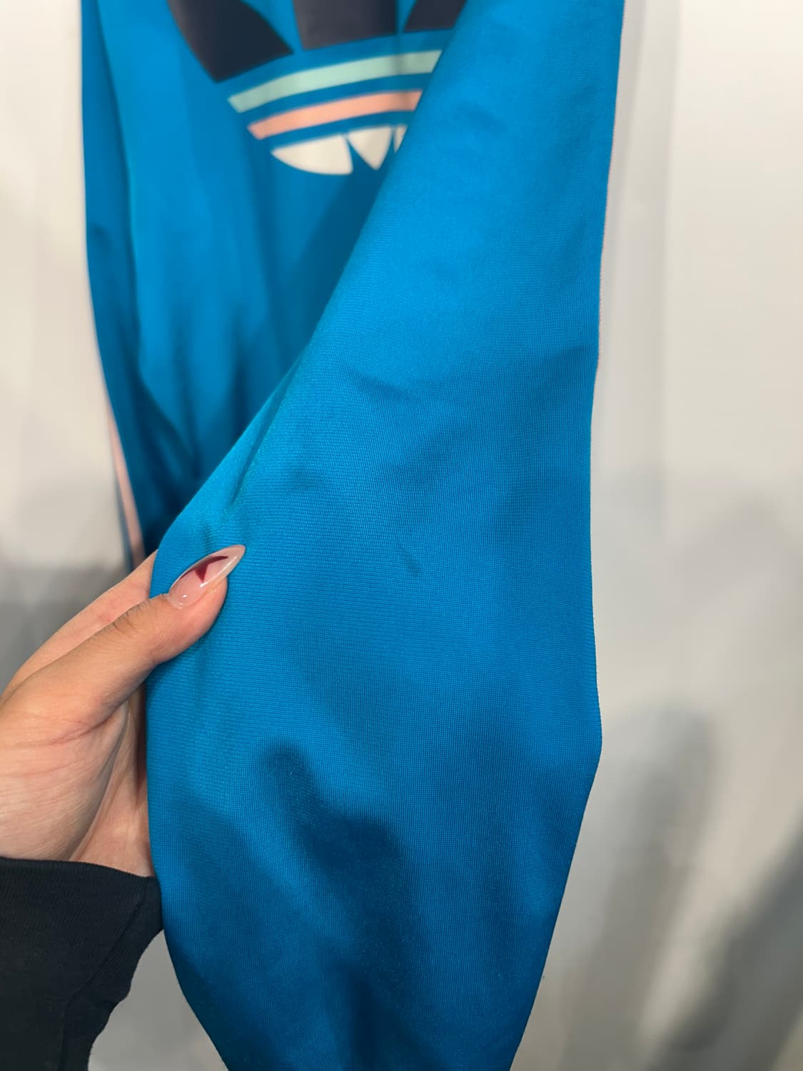 L 빈티지 아디다스 파이어버드 빅로고 져지 집업 스카이블루  상품이미지10