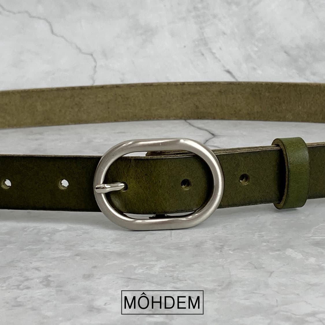 [Unisex] 말차라테 천연가죽 미니멀 벨트 상품이미지8