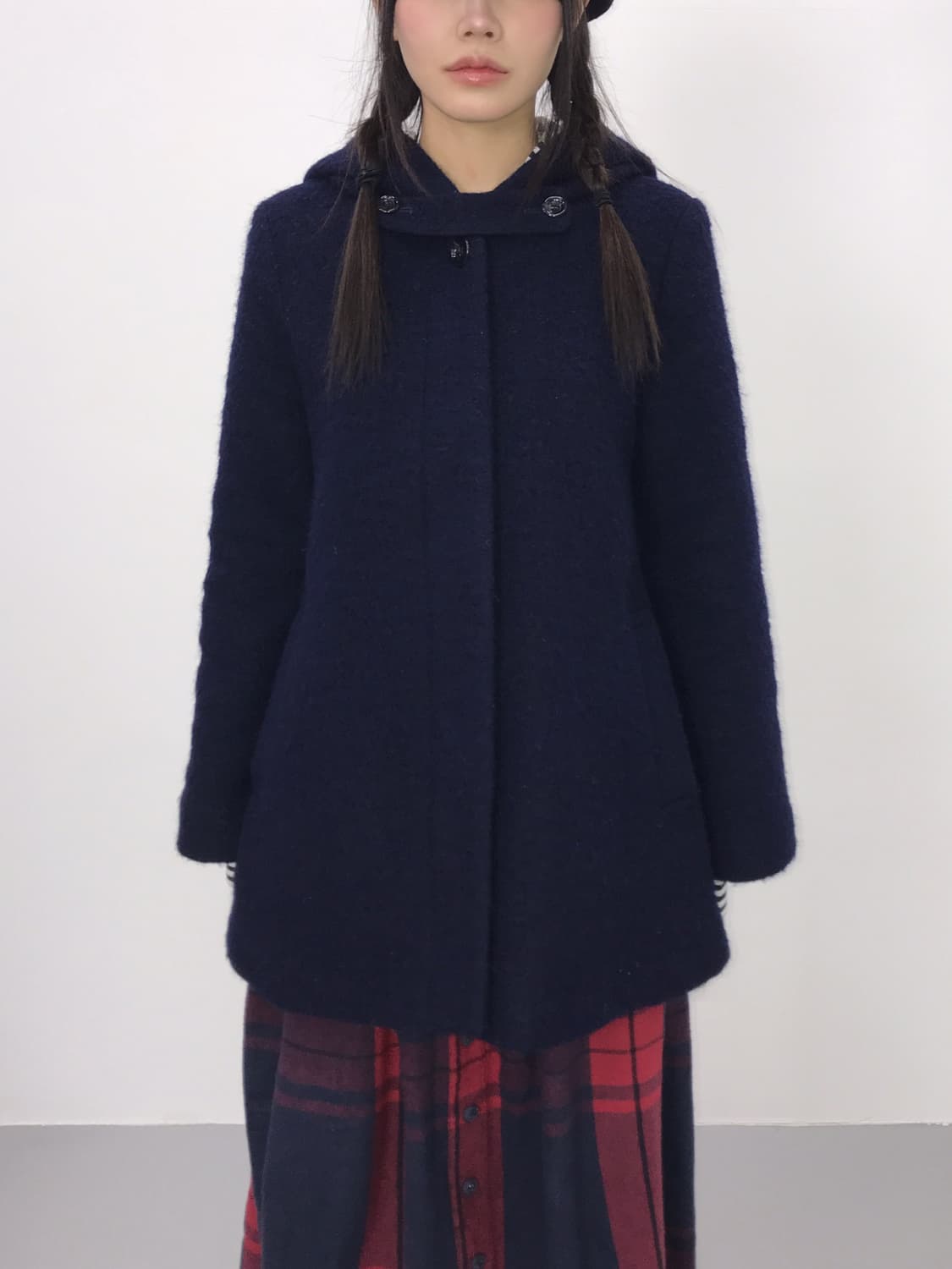 THEORIA Wool Blend Hooded A-Line Coat 상품이미지2