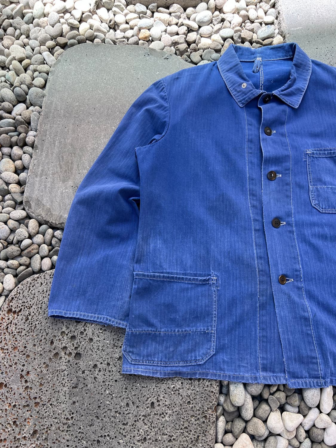 VINTAGE HARD FADED BLUE HBT 헤링본프렌치워크자켓 상품이미지3