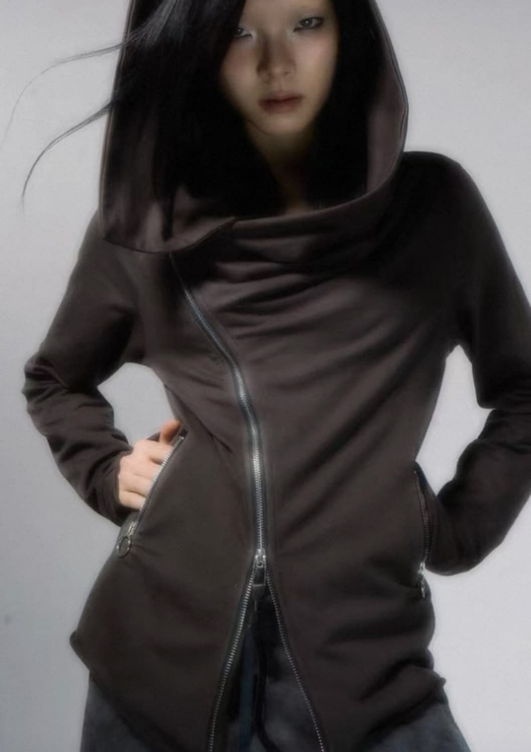 샵코어 드레이프 하이넥 집업 자켓 상품이미지1