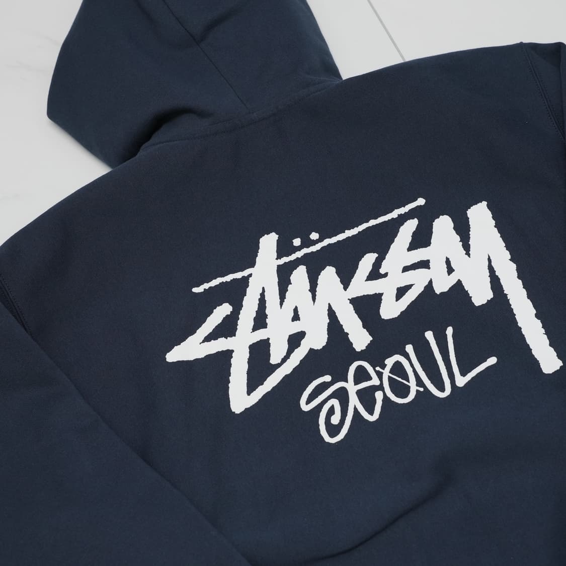 [L] 스투시 스탁 서울 후드 집업 네이비 상품이미지4