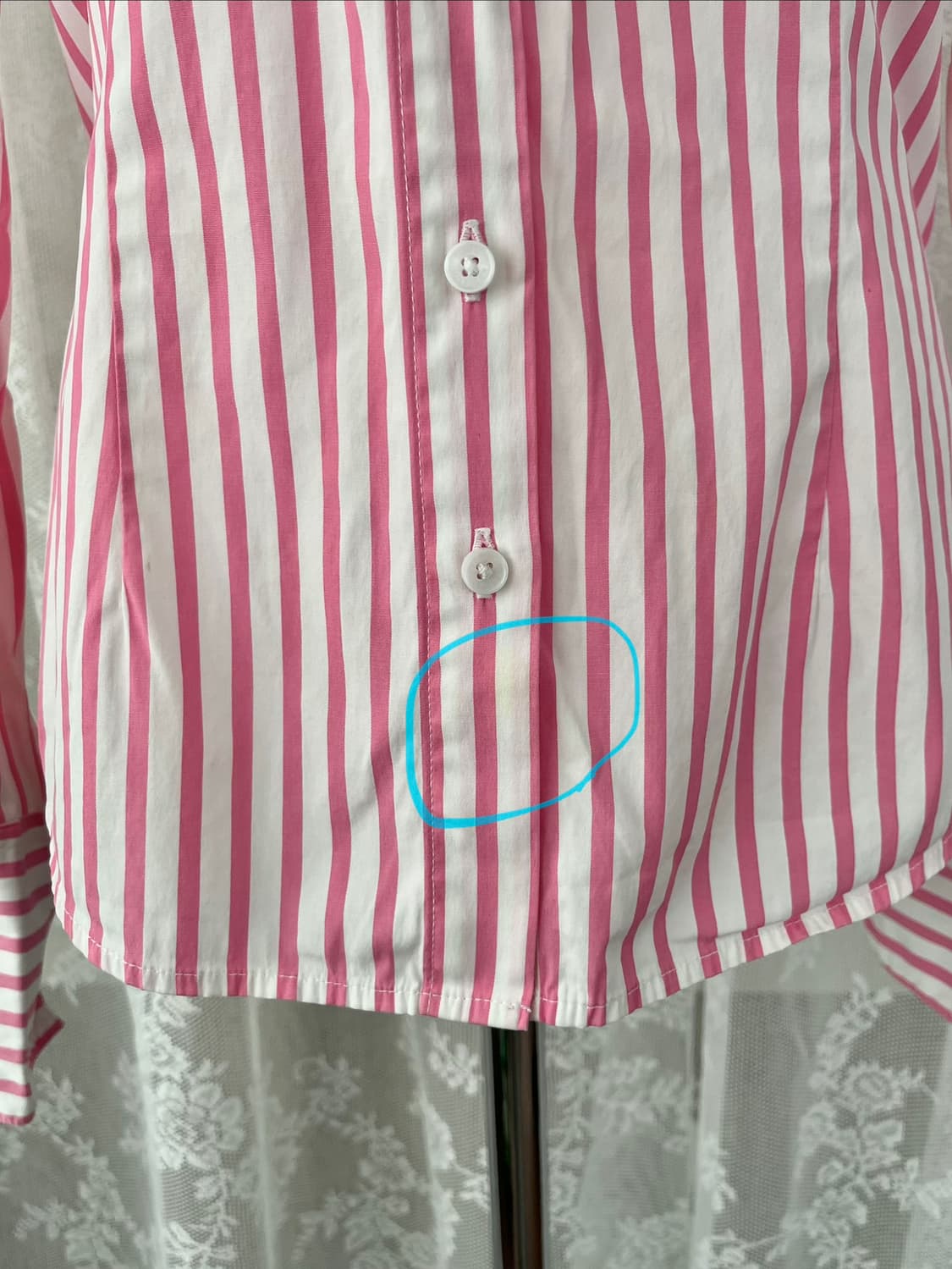 4) 타미힐피거 클래식 여성 스트라이프 셔츠 핑크 상품이미지4