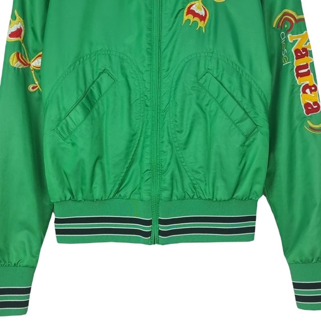 [디젤] 슬림핏 사틴 수베니어 자수 스카쟌 블루종 자켓 P01383 상품이미지5