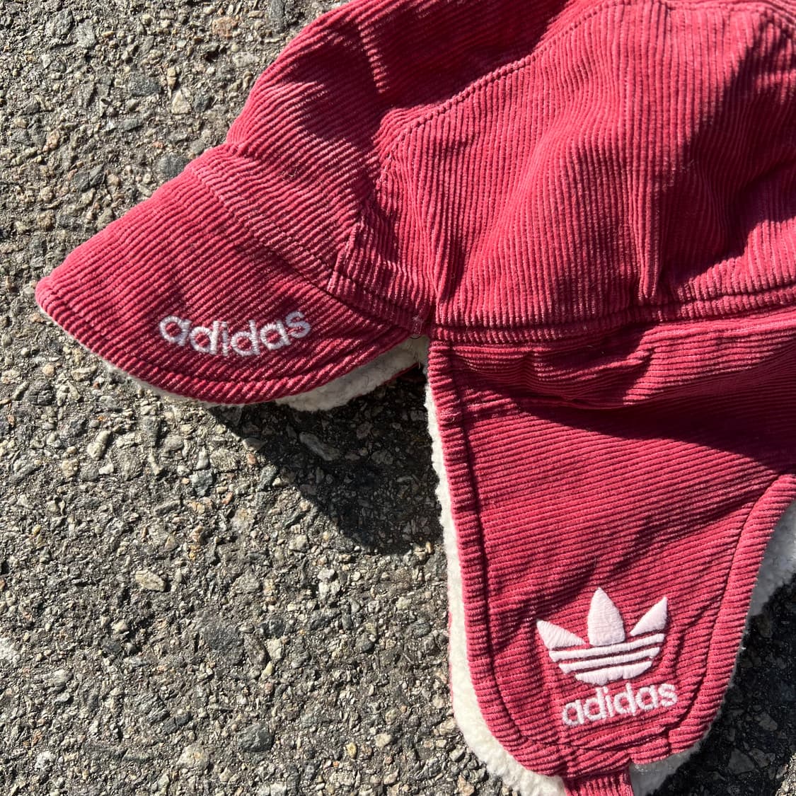 90‘s 아디다스 핑크 코듀로이 트루퍼 캡 상품이미지2