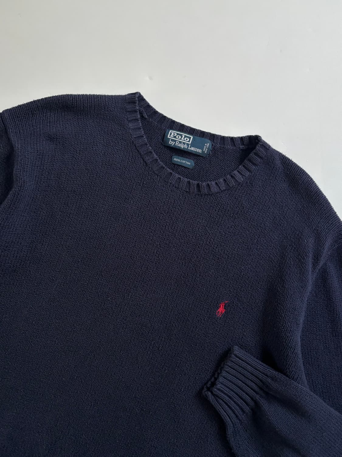 Polo 폴로 랄프로렌 레드포니 네이비컬러 코튼 라운드넥 니트 상품이미지1