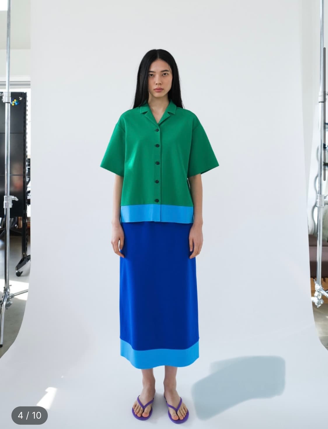 HANDS EYES HEART Colorblock Skirt / 새상품 상품이미지1