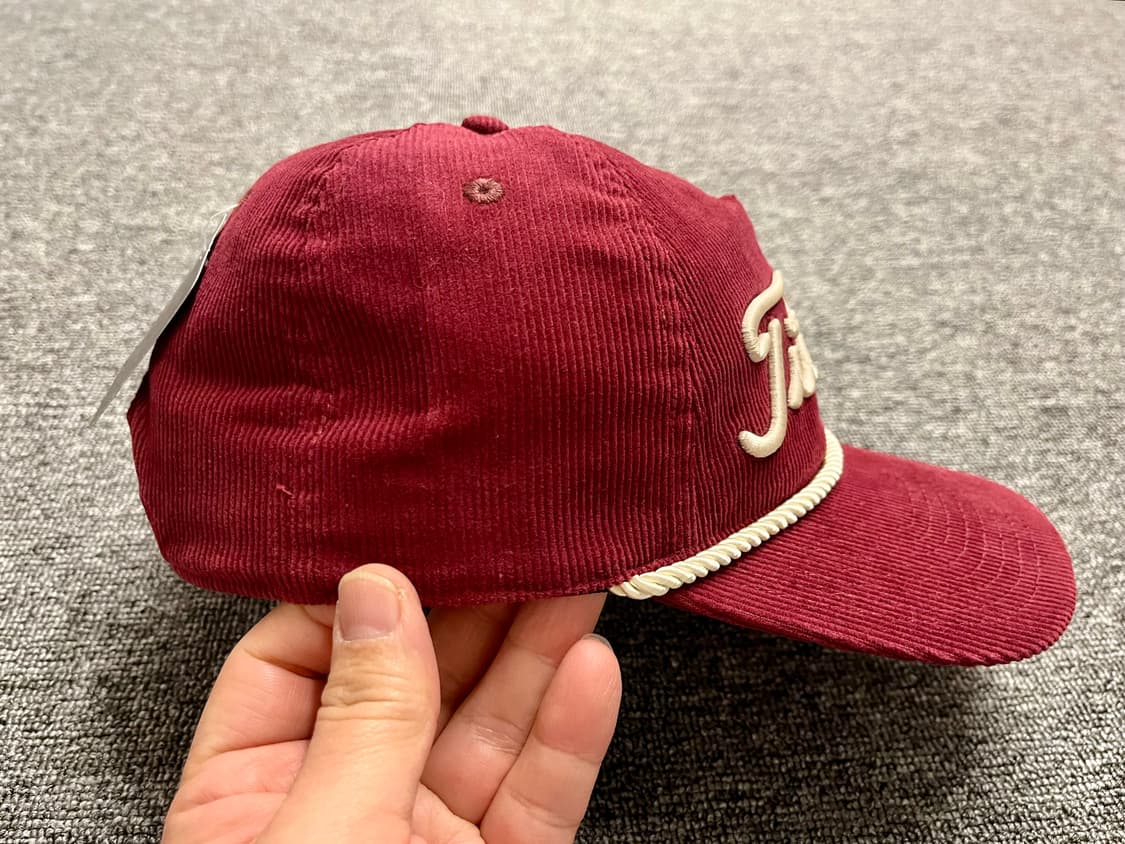 타이틀리스트 코듀로이 스냅백 버건디 새제품 상품이미지3
