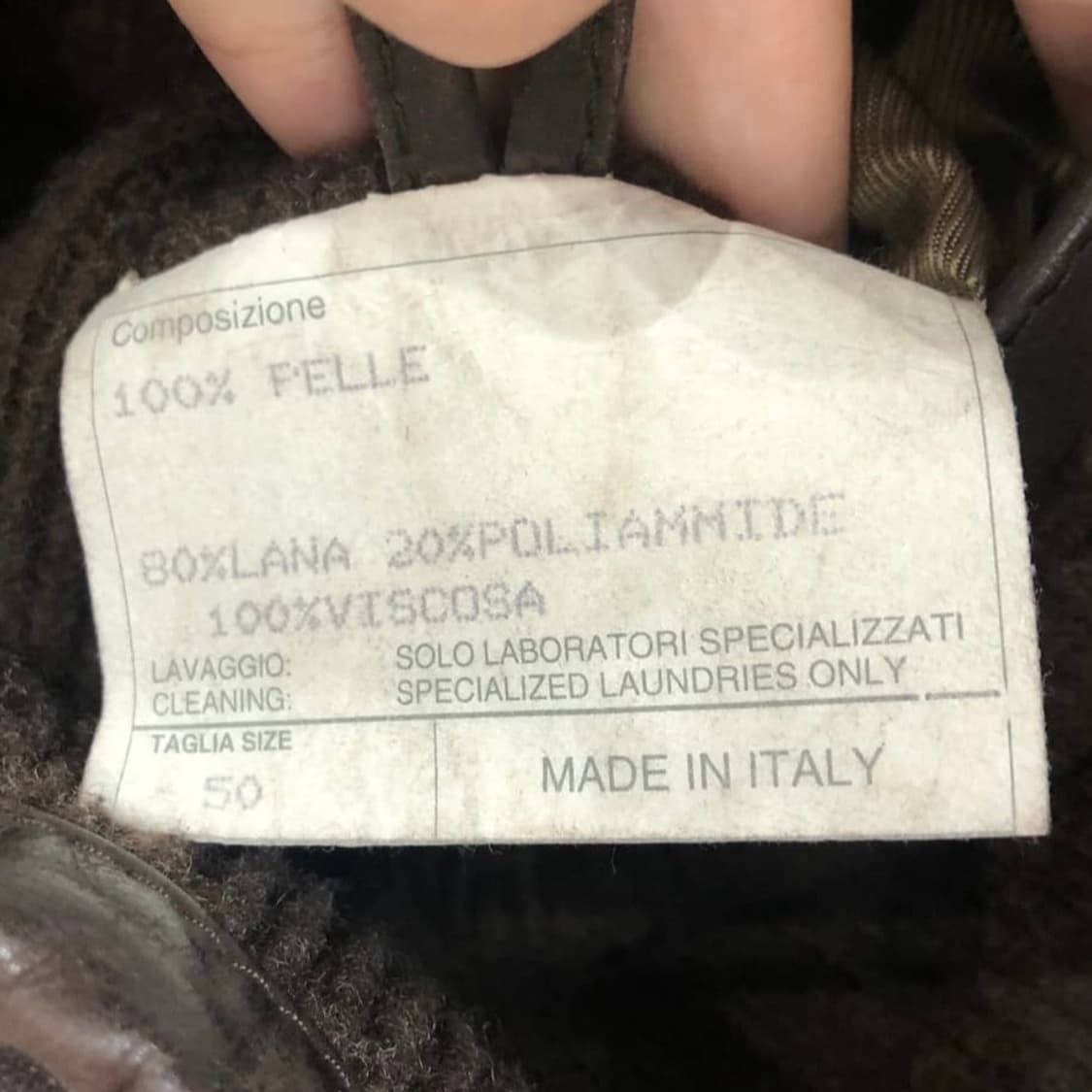 브라운 빈티지 가죽 점퍼 made in italy 상품이미지8
