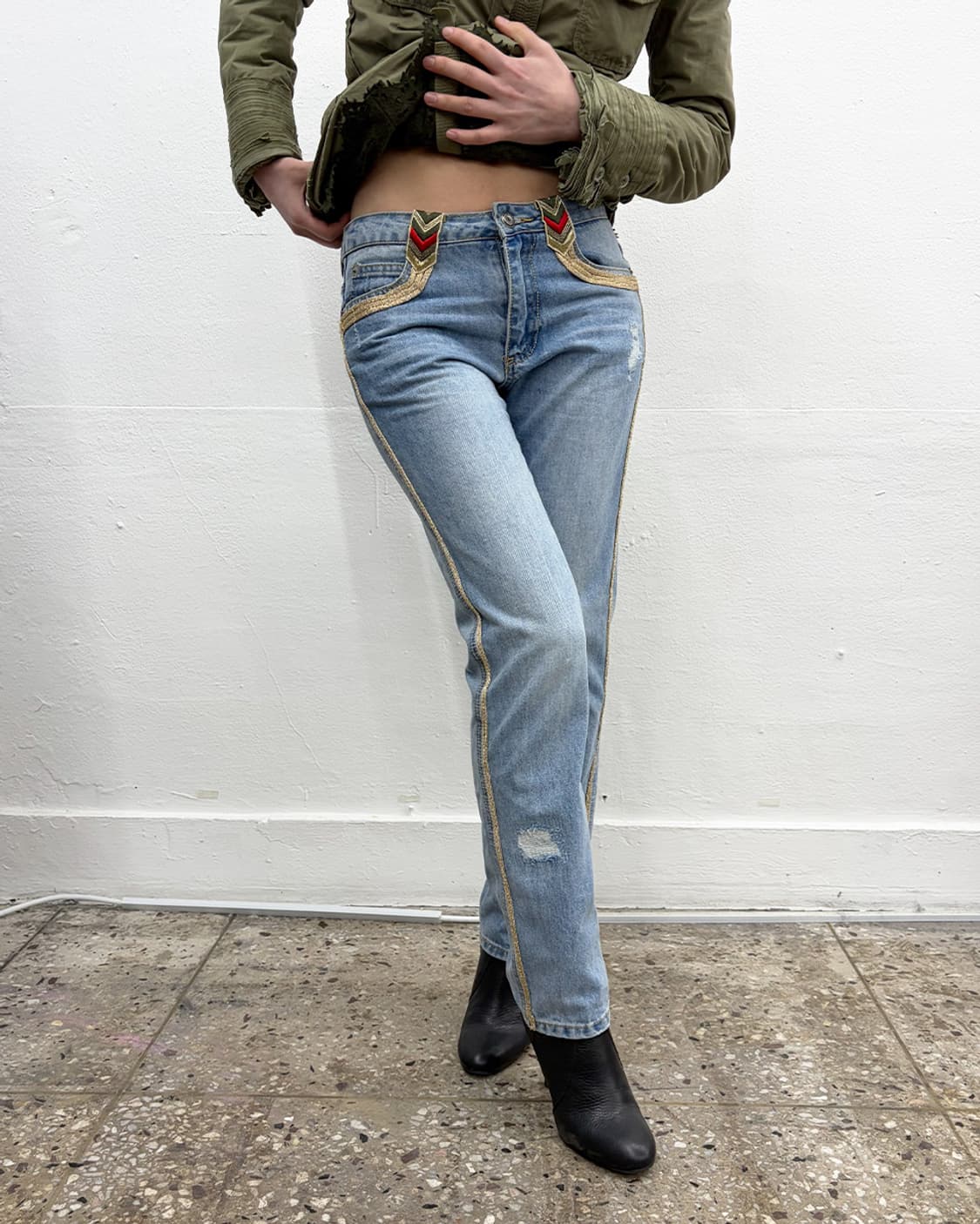 에르마노 설비노 글리터 포인트 데님 팬츠 상품이미지4