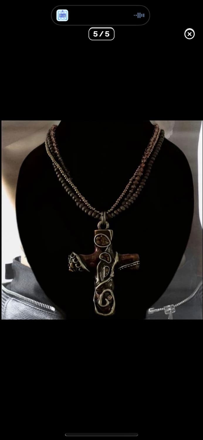 에스닉 보헤미안 레이어드 십자가 목걸이 상품이미지5