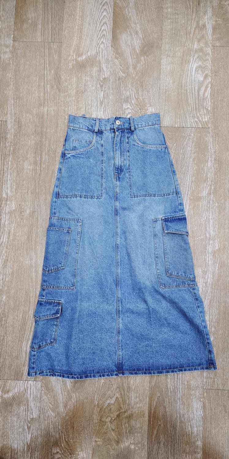 24) zara 자라 카고 데님 롱스커트 XS /컨디션최상 상품이미지2