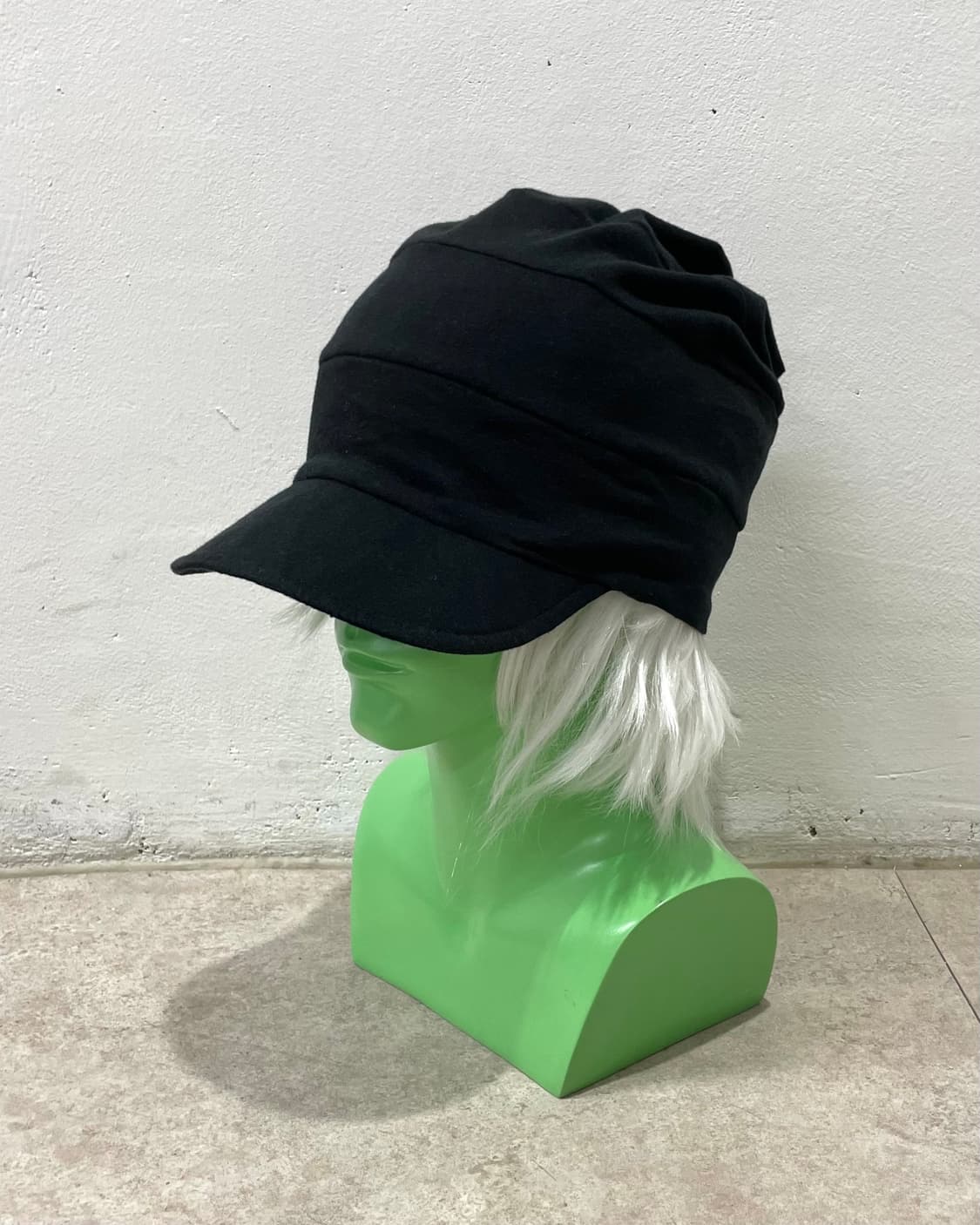 Black Patchwork Long Beanie Cap  상품이미지1