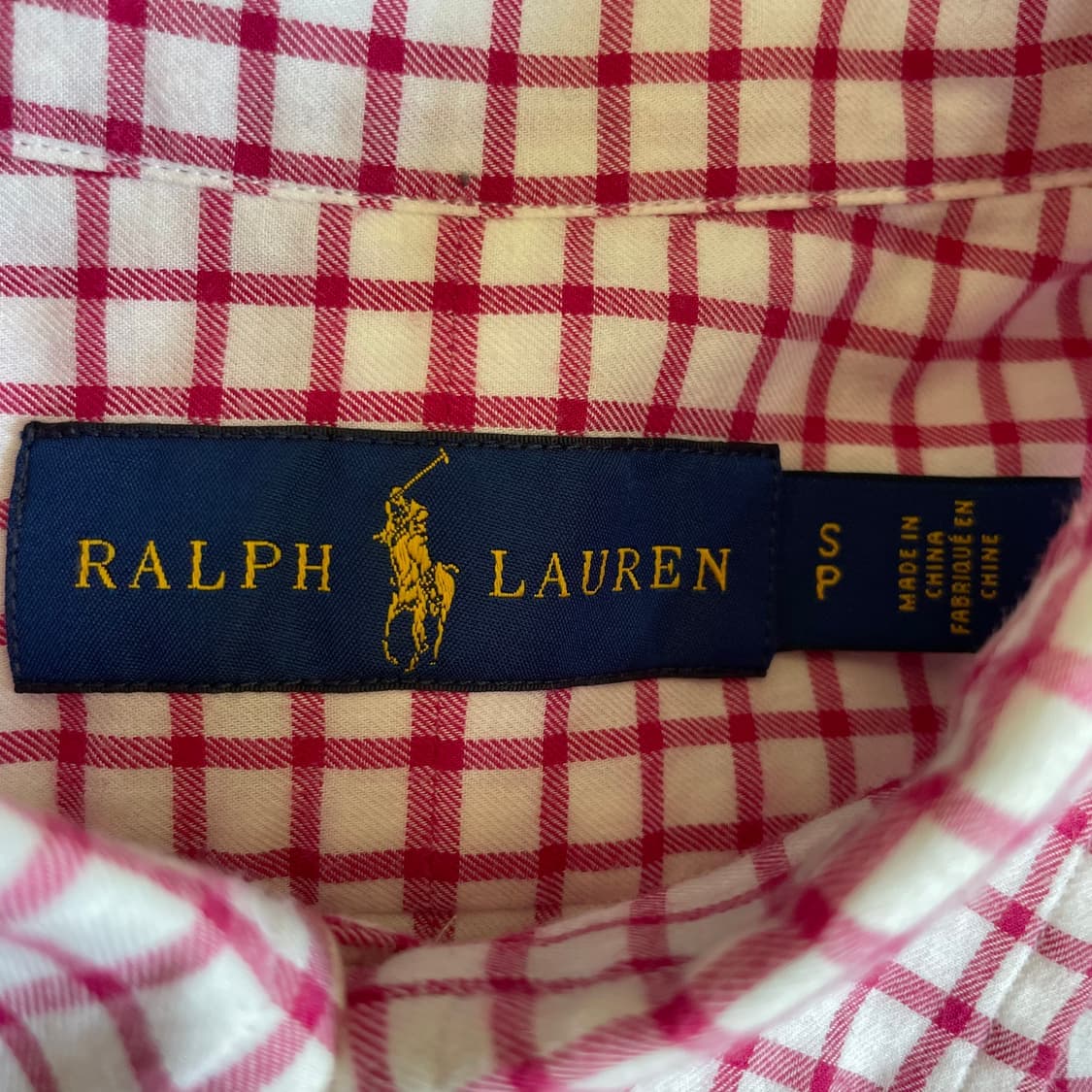 폴로 랄프로렌 핫핑크 깅엄체크 긴팔 셔츠 상품이미지4