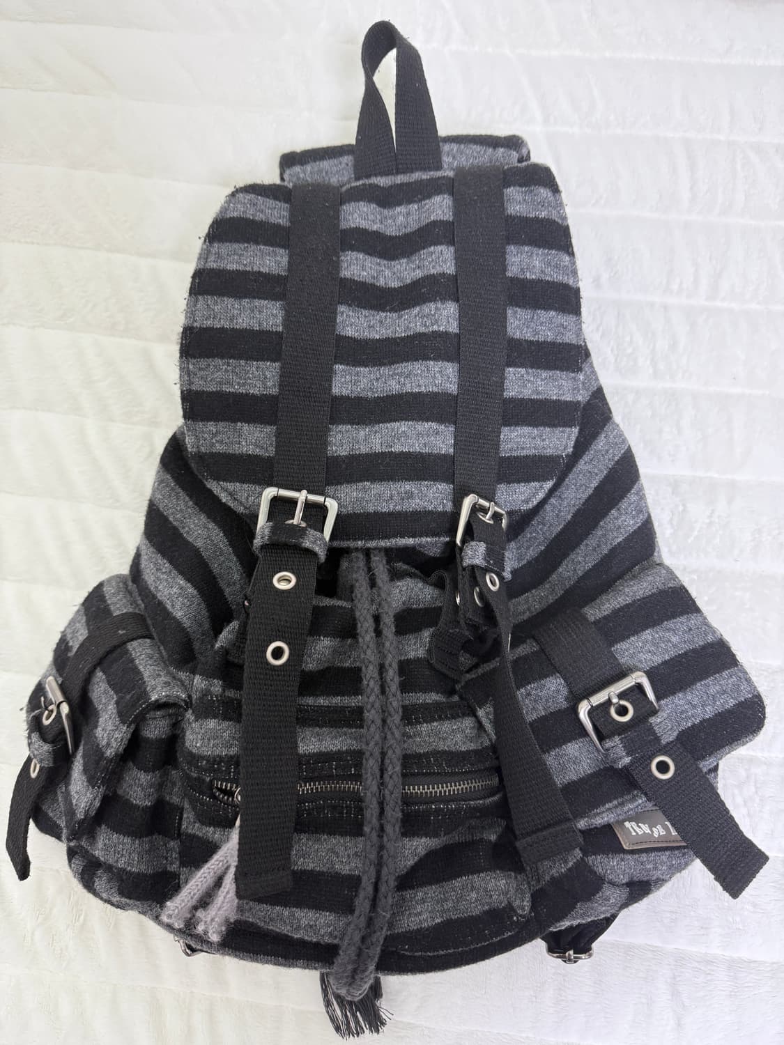텐스댄스 Wool stripe backpack Black판매 상품이미지1