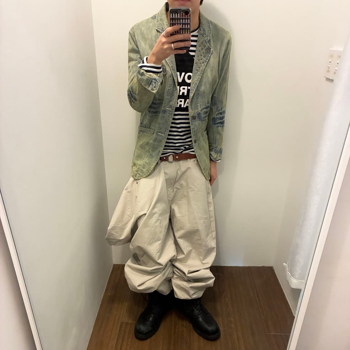 Damage Washing Denim Blazer 상품이미지1