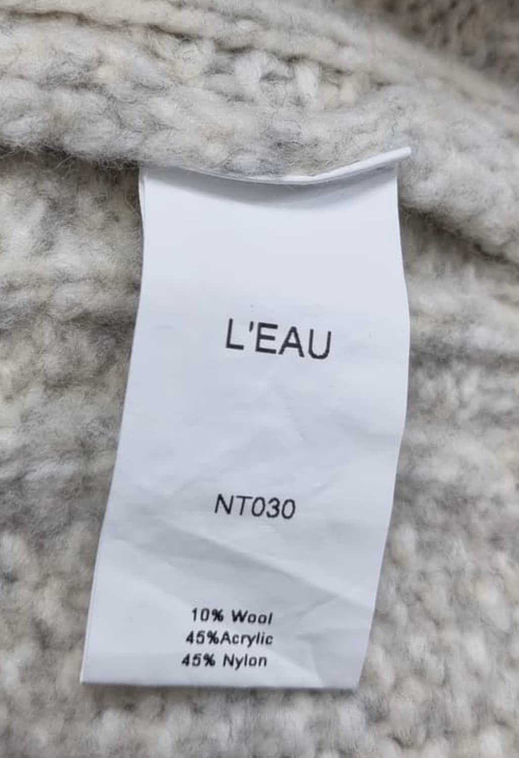 L'EAU 로우서울 케이블 니트 아이보리 (빠른 거래) 상품이미지3