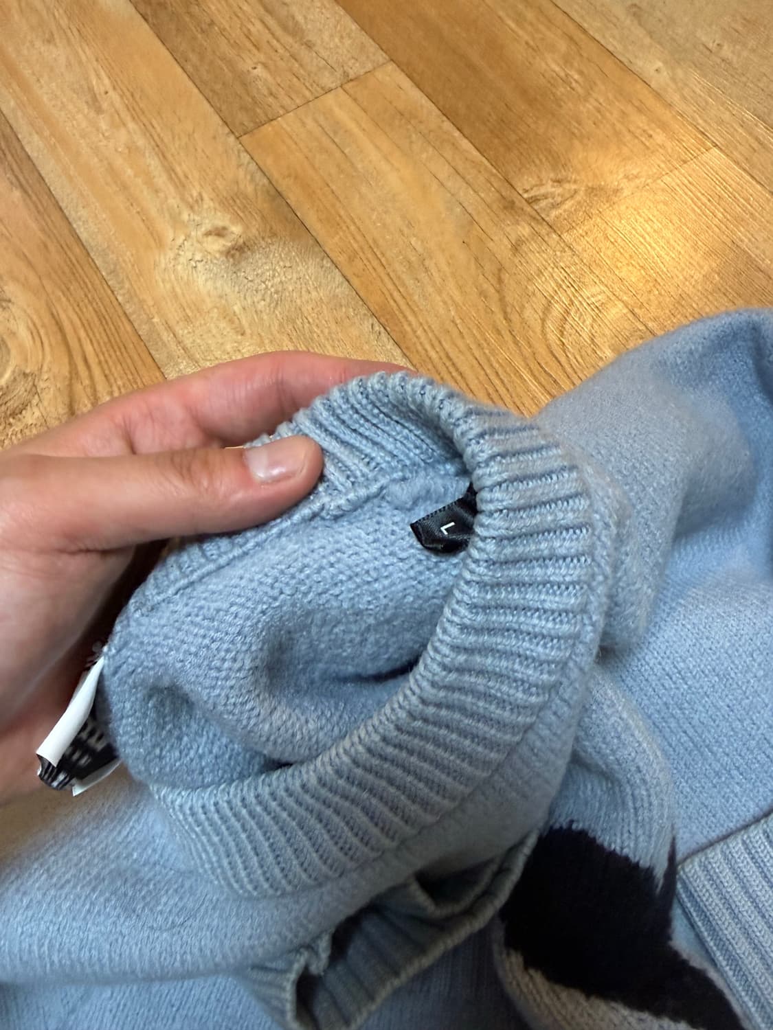 (L) 아미 인타르시아 니트 스틸블루 상품이미지4