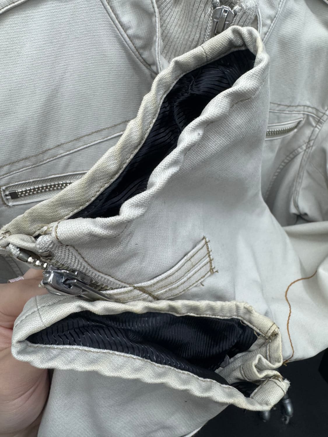 VTG 넥버튼 코튼 바이커 자켓 상품이미지8