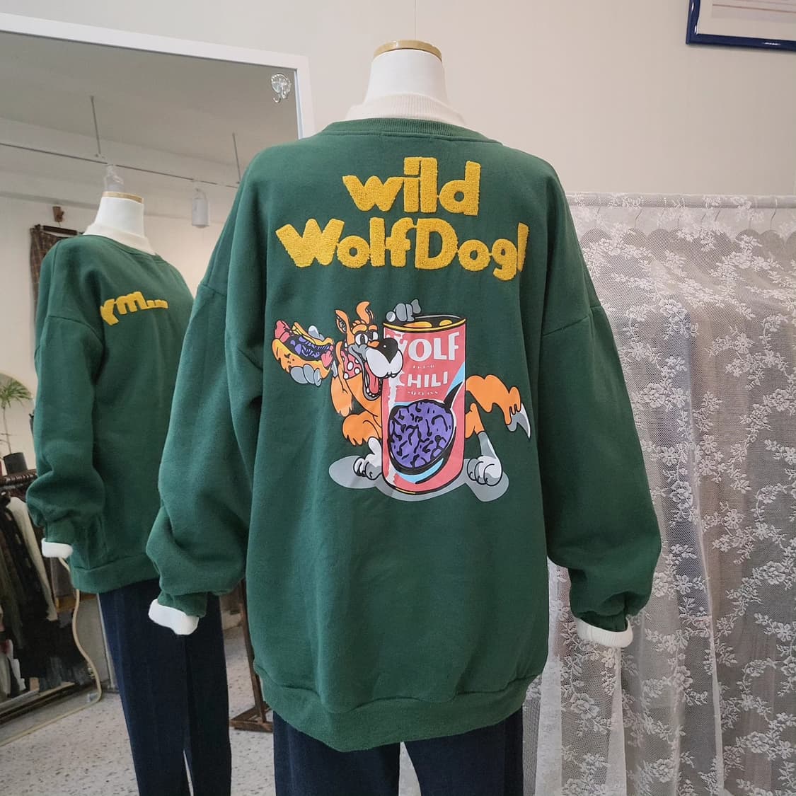 Gorge 딥그린 부클레터링 기모 맨투맨 상품이미지8