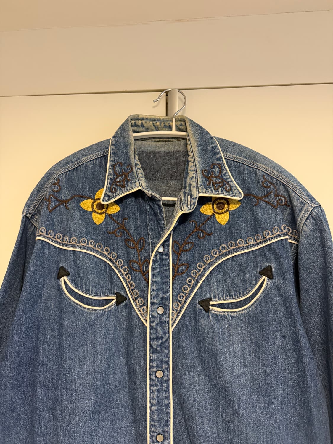 빈티지 체인 스티치 자수 데님 웨스턴 셔츠 상품이미지2