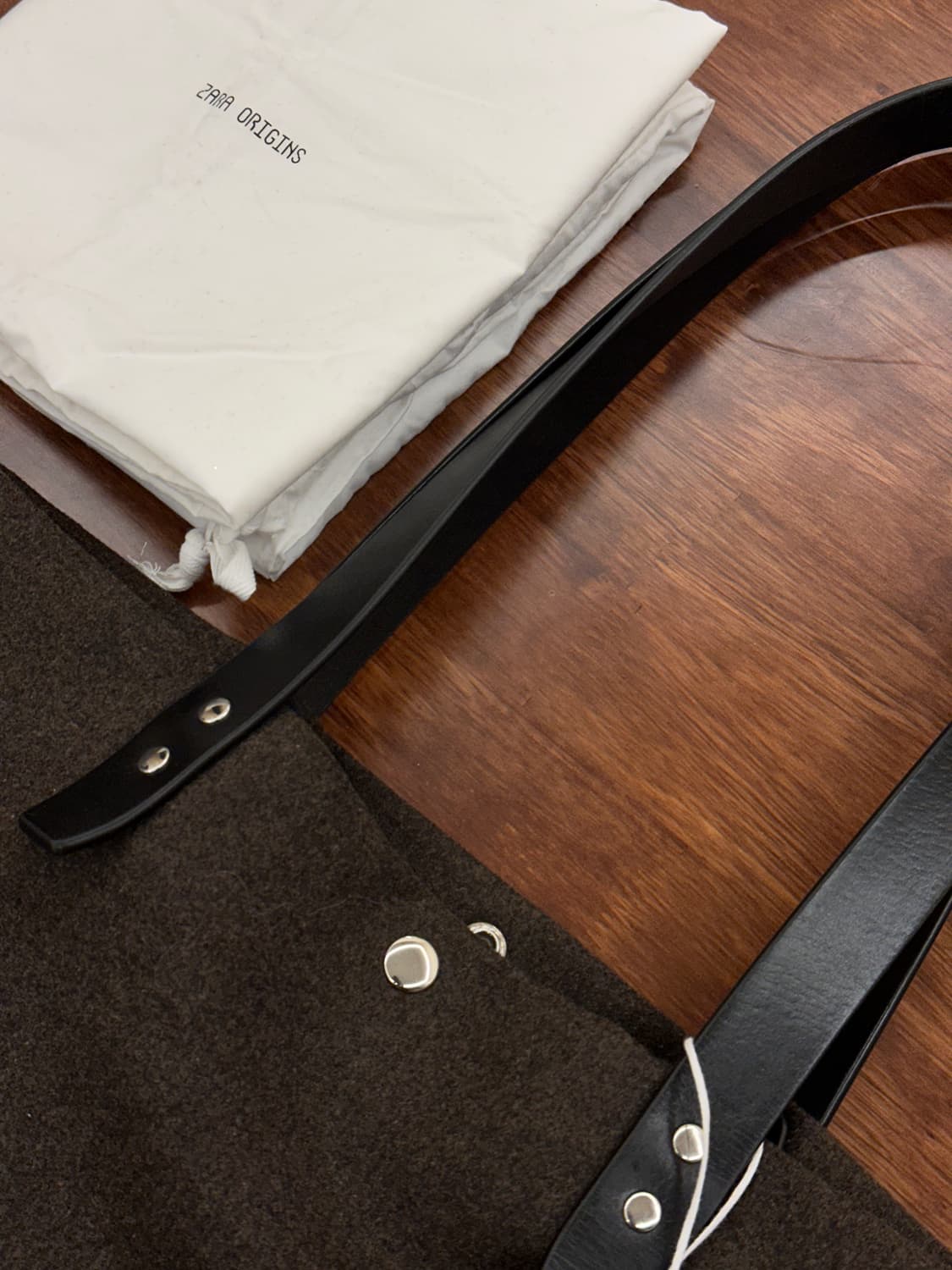 [새제품] 자라 오리진 레더 숄더백, 토트백 브라운 상품이미지2