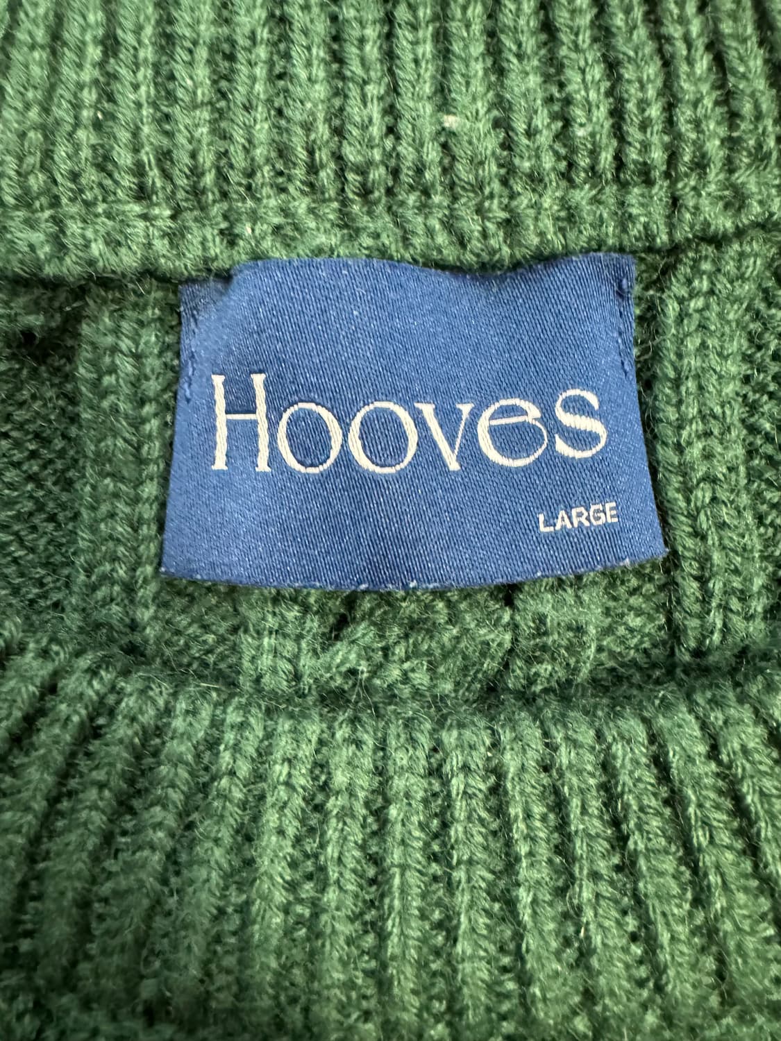 후브스 케이블 울 니트 -그린 L 상품이미지3