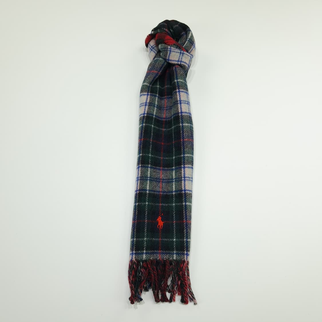 MX186 폴로 랄프로렌 블랙워치 버팔로체크 울 양면 목도리 머플러 상품이미지4