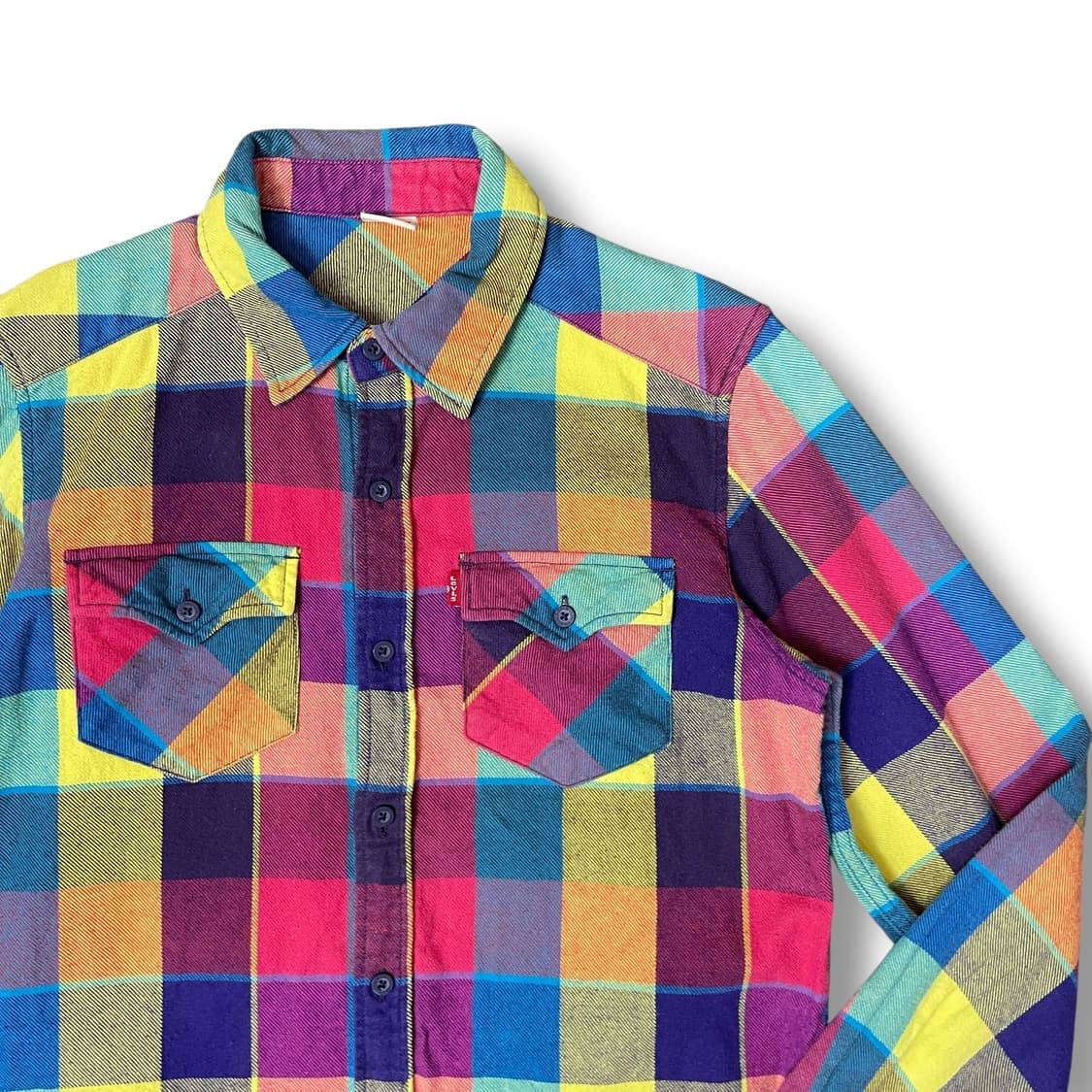 리바이스 멀티컬러 체크 투포켓 긴팔 셔츠 165 상품이미지3