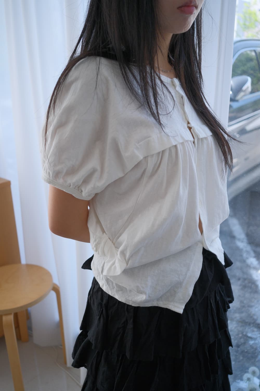 Ribbon tied top 상품이미지1