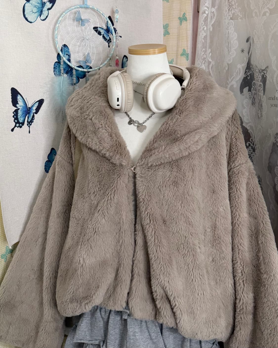 브라운 퍼 크롭 자켓 상품이미지4