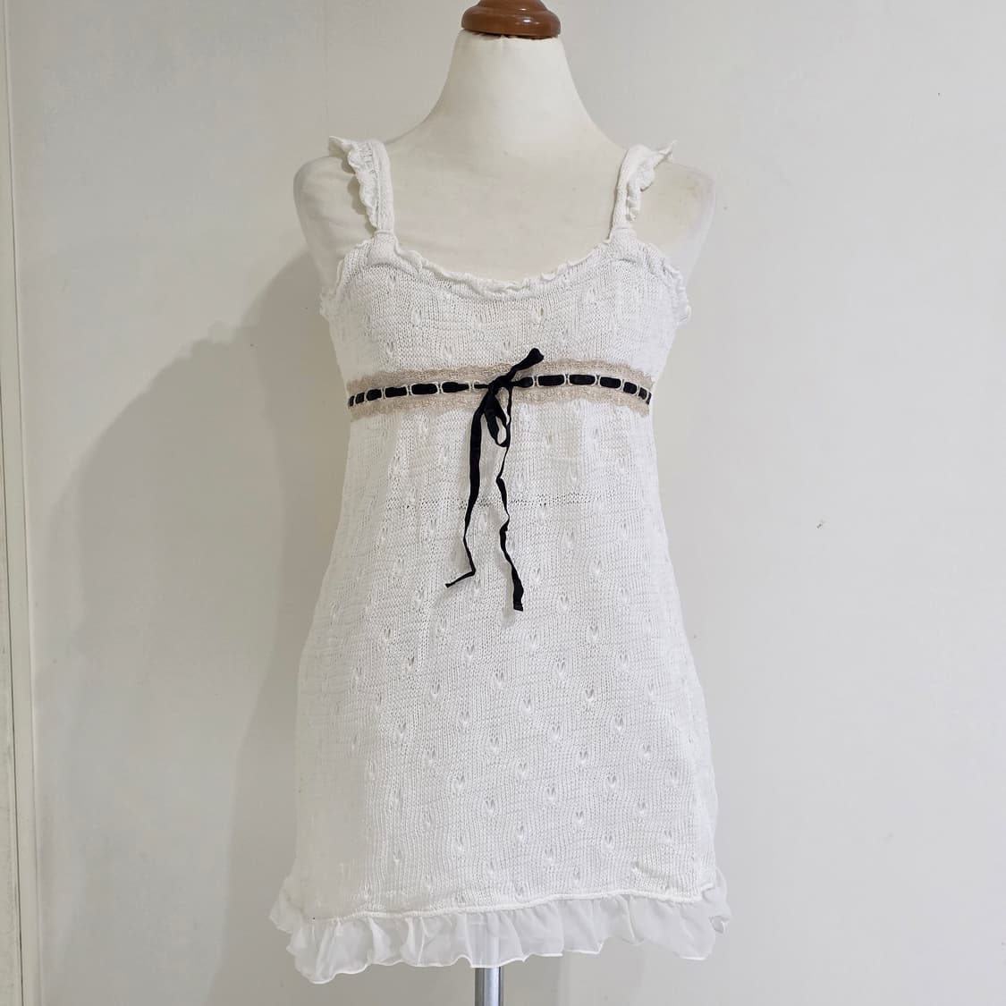 로맨틱 히메라떼갸루 핀터깔 니트 슬리브리스 상품이미지2