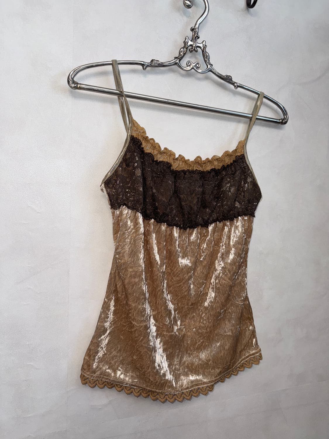 Beige brown ethnic velvet lace 슬리브리스 상품이미지2