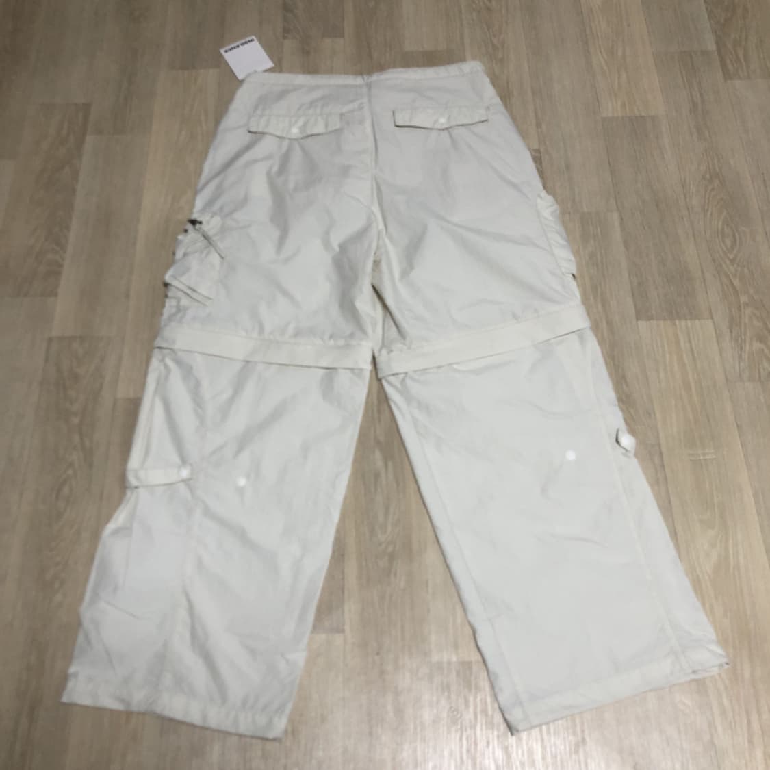 (L) 새상품 인사일런스 INSILENCE 디태처블 트랙 카고 팬츠 크림 상품이미지9