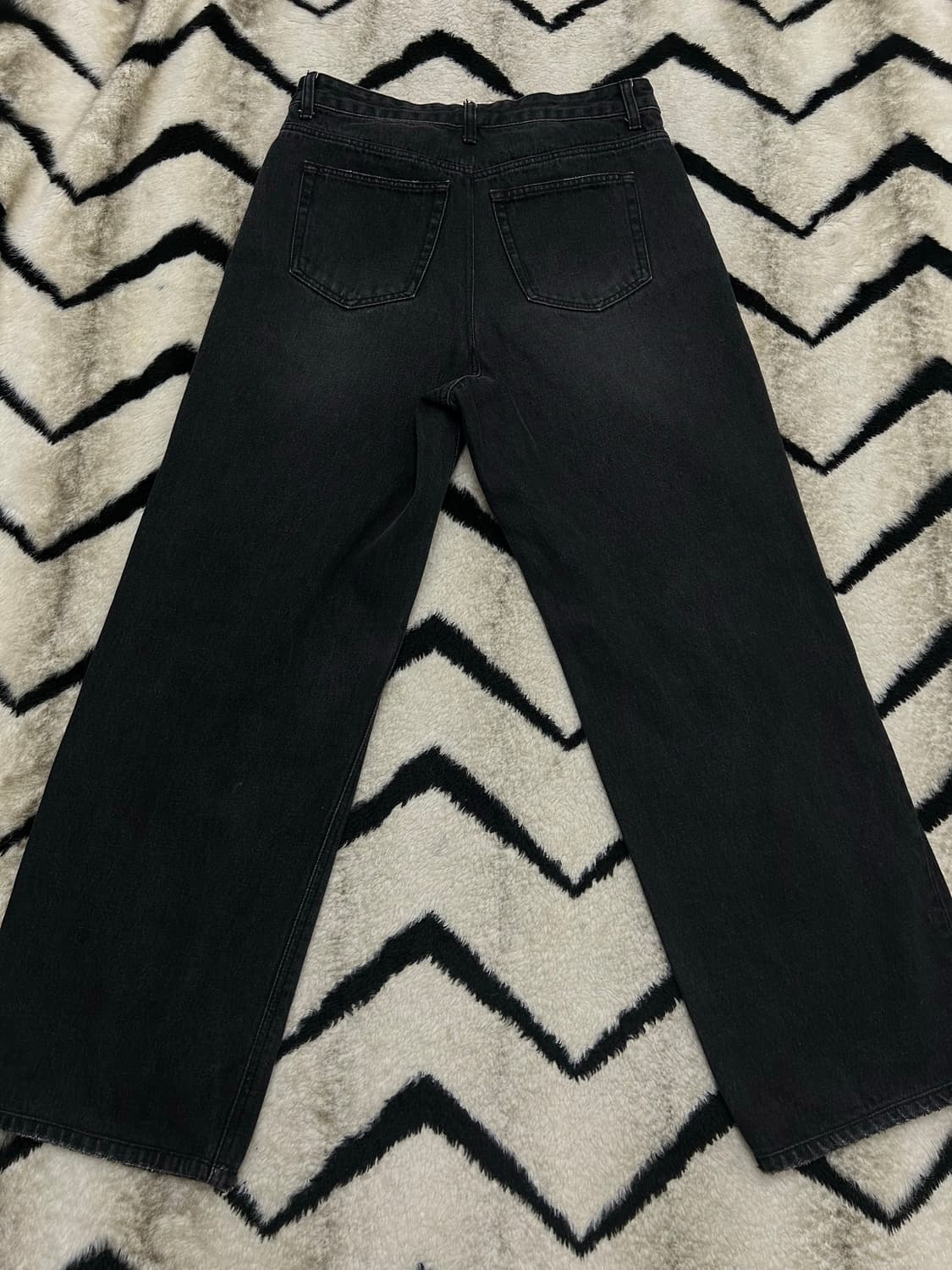 [30]무신사스탠다드 디스트로이드 와이드 데님/워시드블랙 상품이미지3