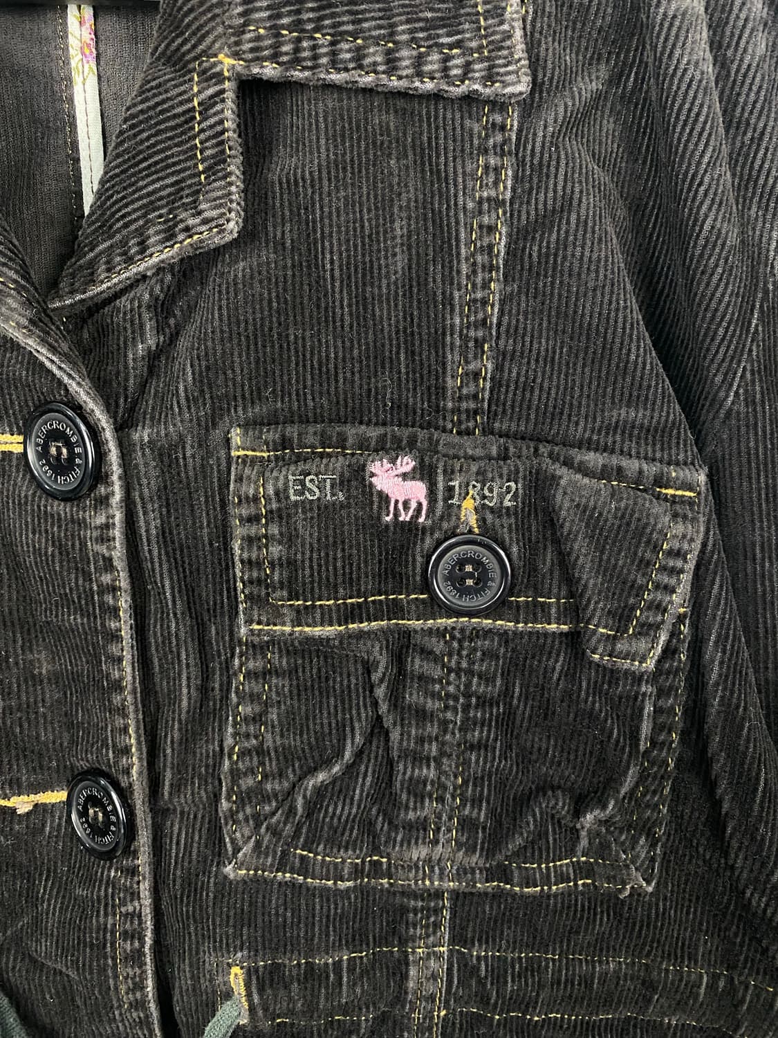 아베크롬비 블랙 코듀로이 포켓 자켓 S <593> 상품이미지3