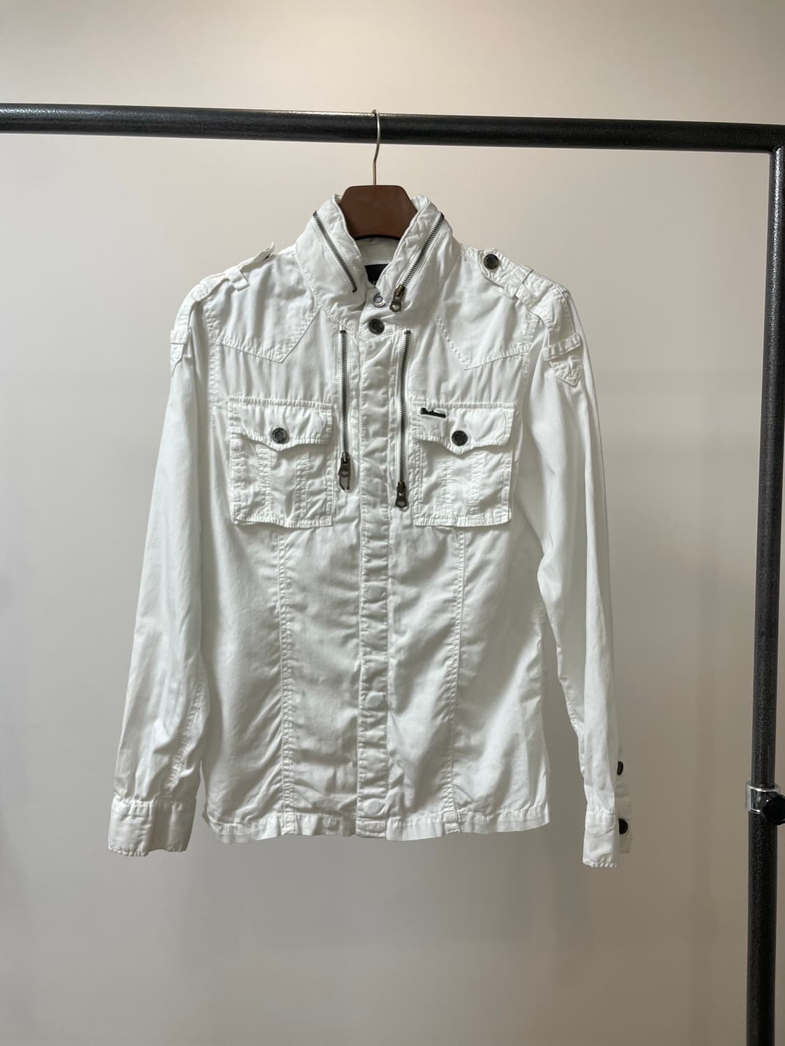 (L) Buckaroo 버커루 화이트 견장 포켓 락시크 자켓 상품이미지3