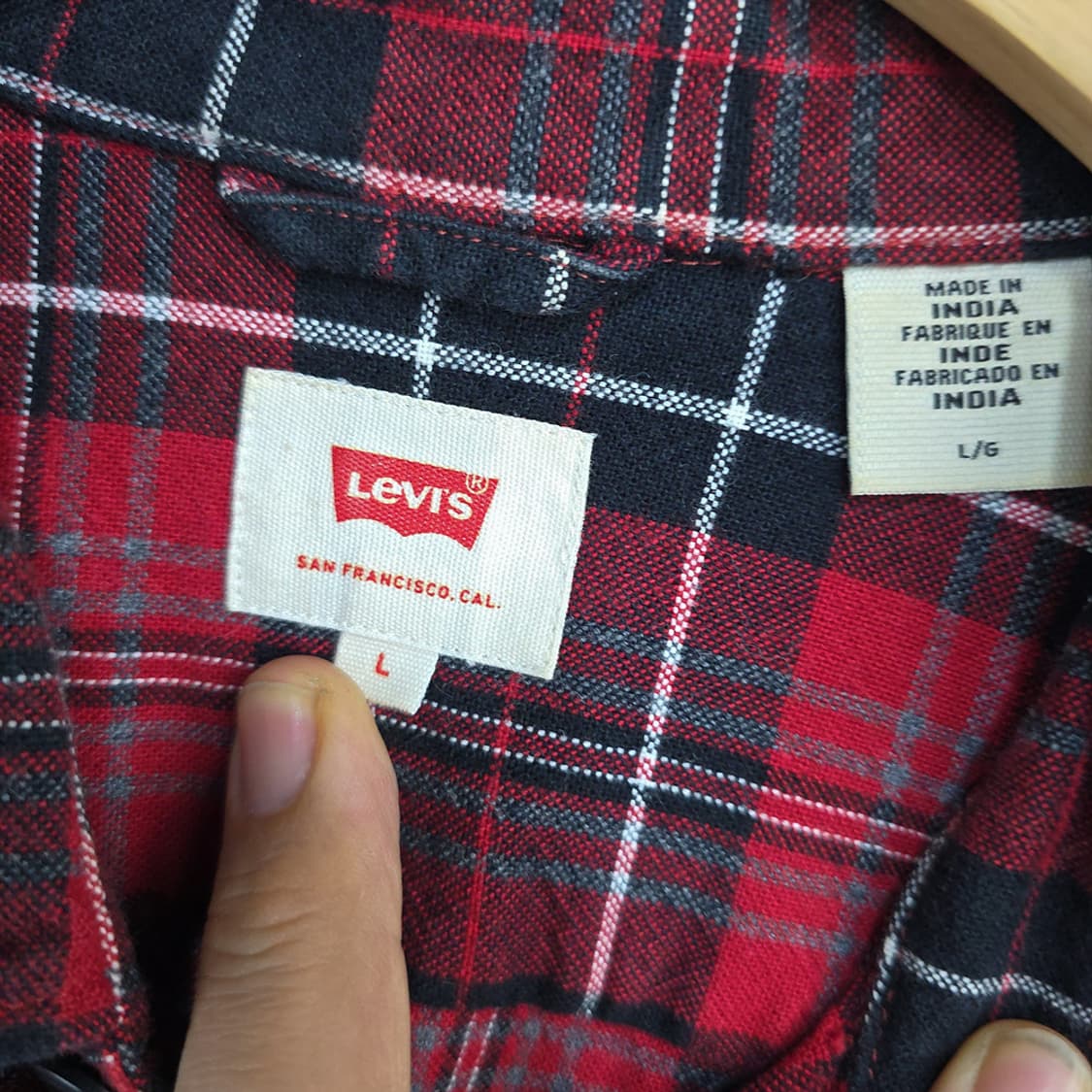 리바이스(Levis) 레드 체크 플란넬 셔츠 L 상품이미지5