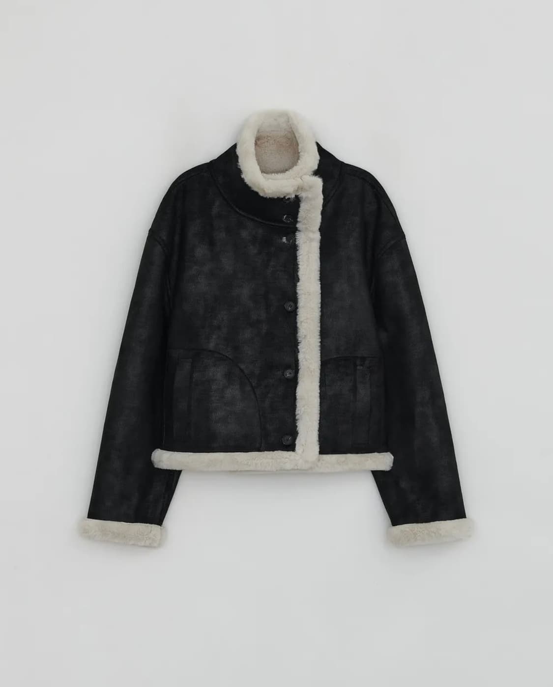 로우타이드 리버시블 무스탕 블랙 상품이미지4