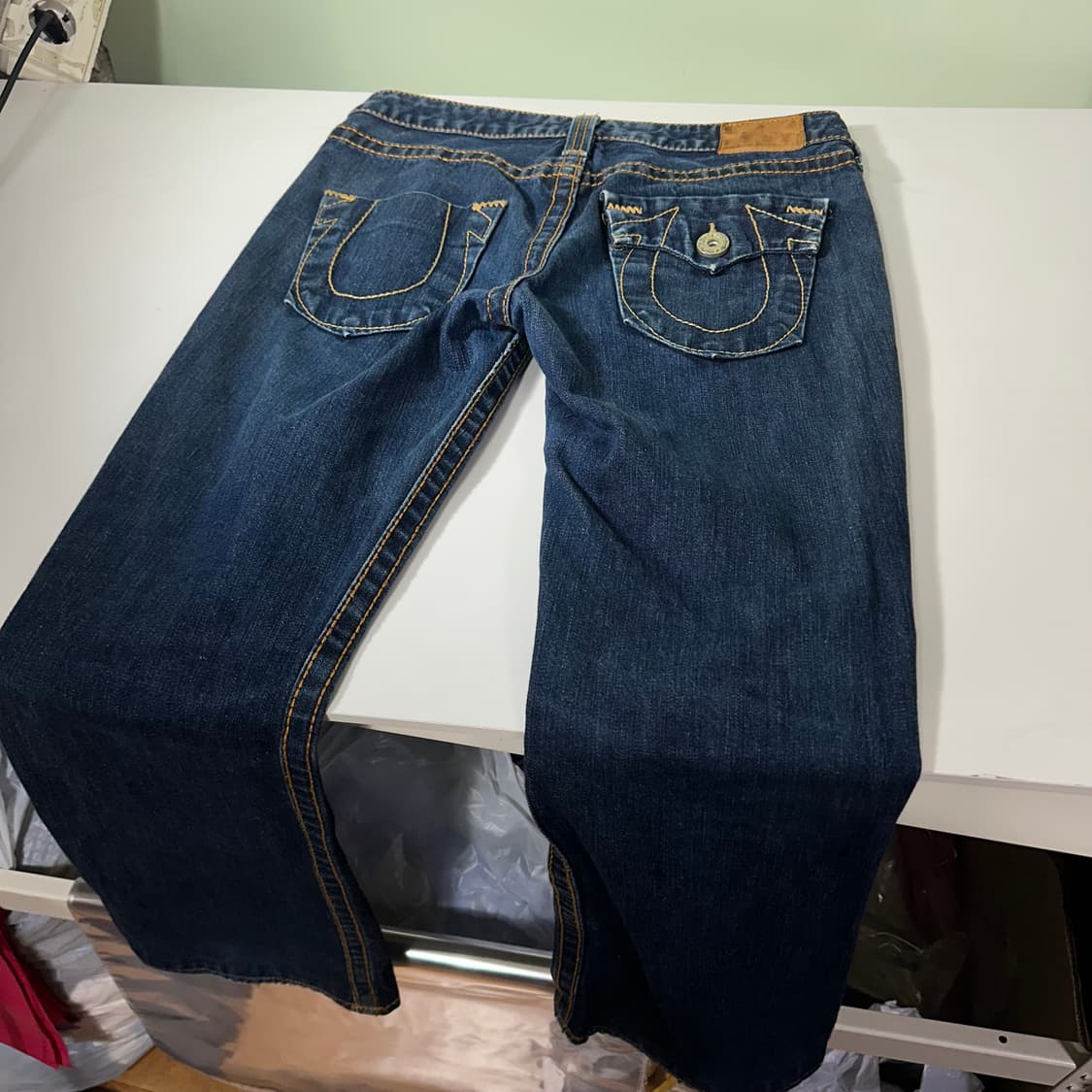 우먼M-L 트루릴리전 진청워시드 부츠컷 플레어 데님팬츠 상품이미지5