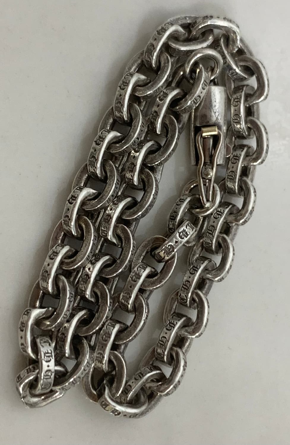 [7인치] 크롬하츠 페이퍼체인 은 팔찌 상품이미지3