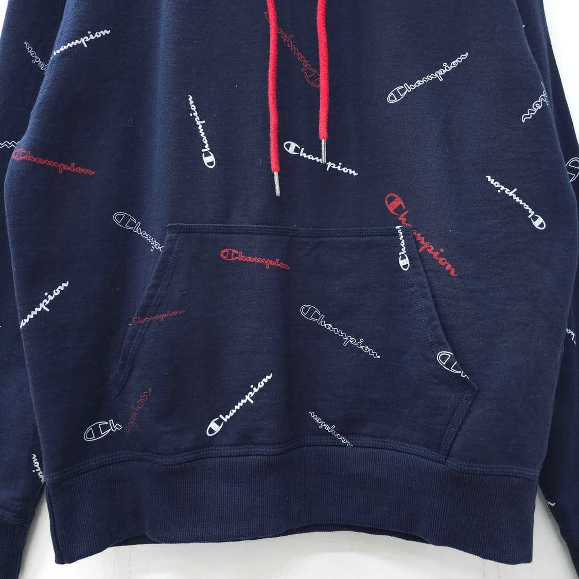 챔피온 로고 네이비 후드티셔츠 기모 상품이미지3