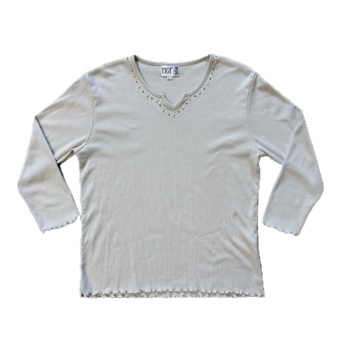 TIGI 영국 조약돌 자수 7부 티셔츠 상품이미지2
