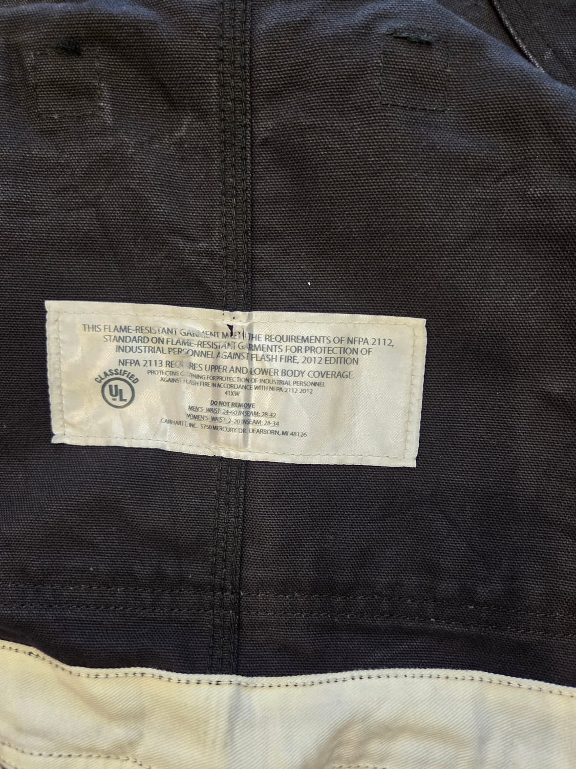 오리지날 칼하트 FR 블랙 더블니 오버롤 real USA 상품이미지9