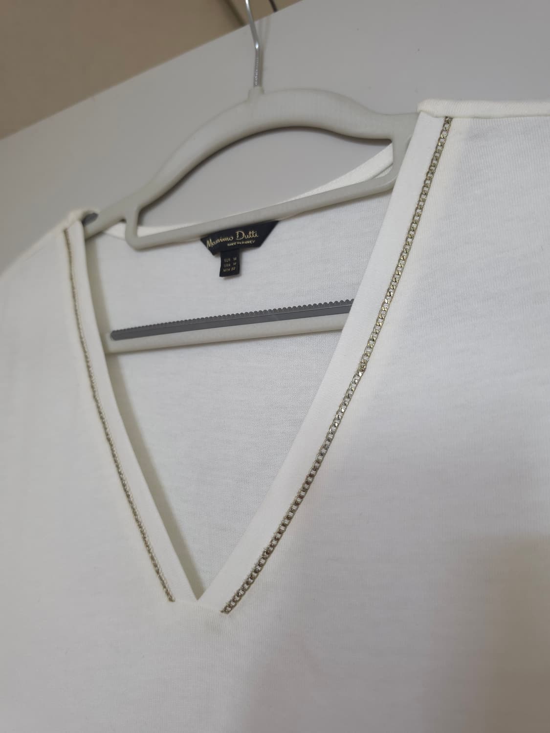 마시모두띠 V넥 반팔 티셔츠 아이보리 상품이미지2