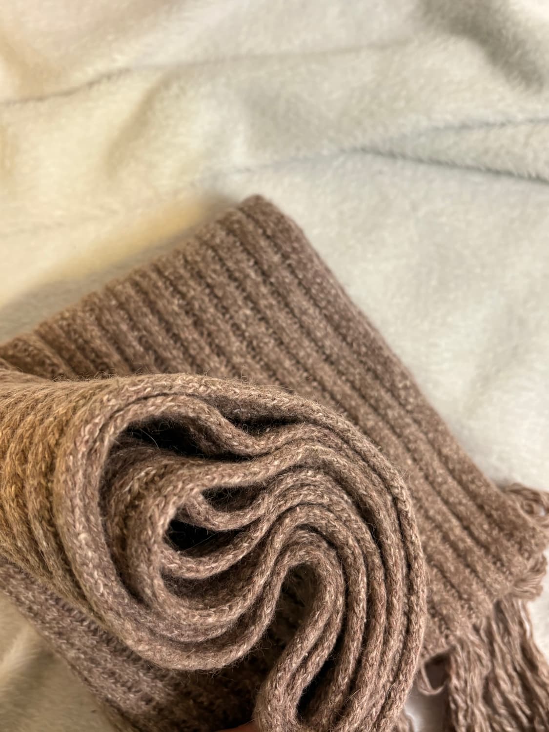 코코아 색감 도톰 머플러 목도리 일본 빈티지 모리걸 모카 브라운 백팩 상품이미지2