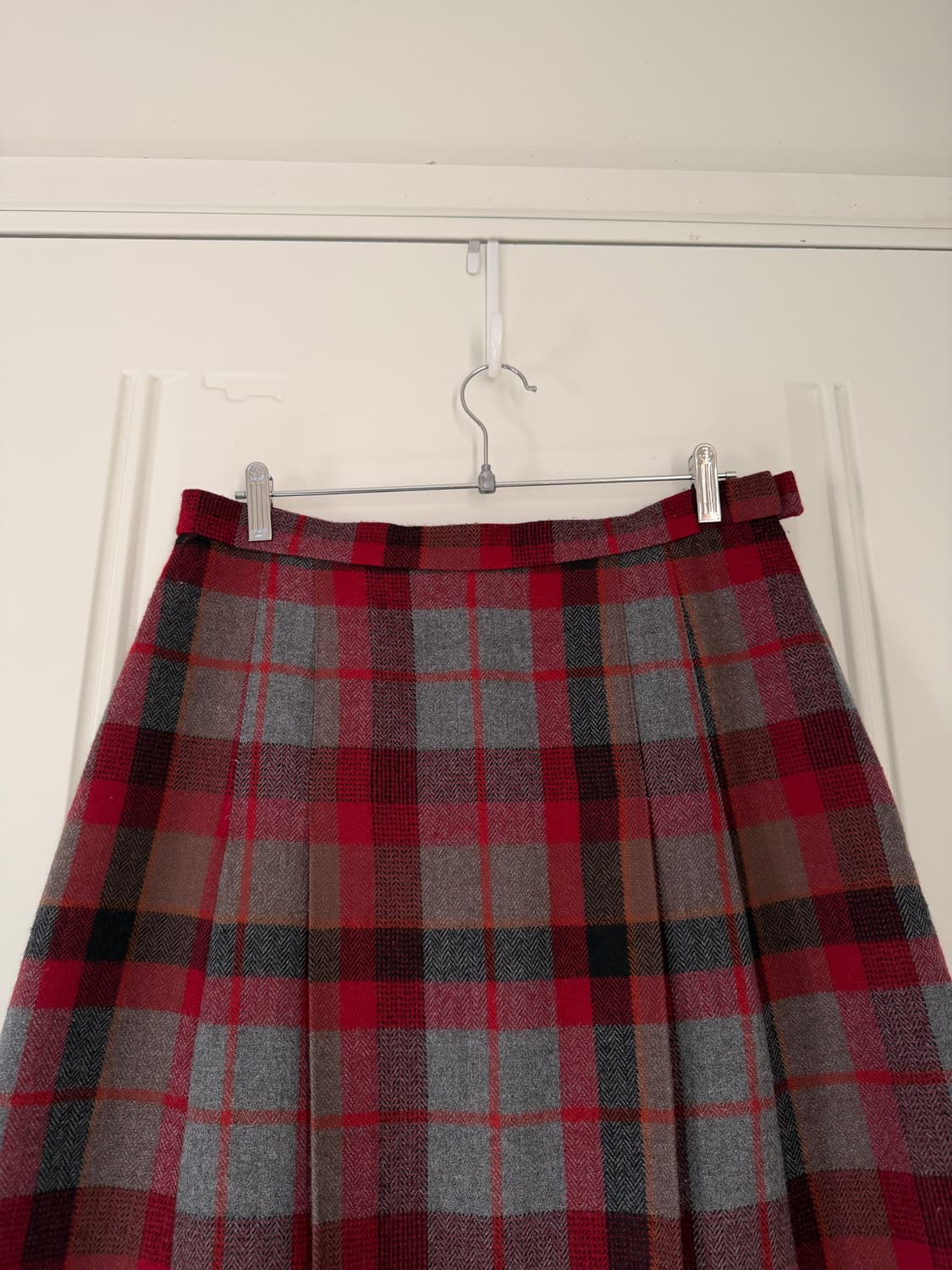 일본빈티지 울 체크 플리츠 스커트 상품이미지7