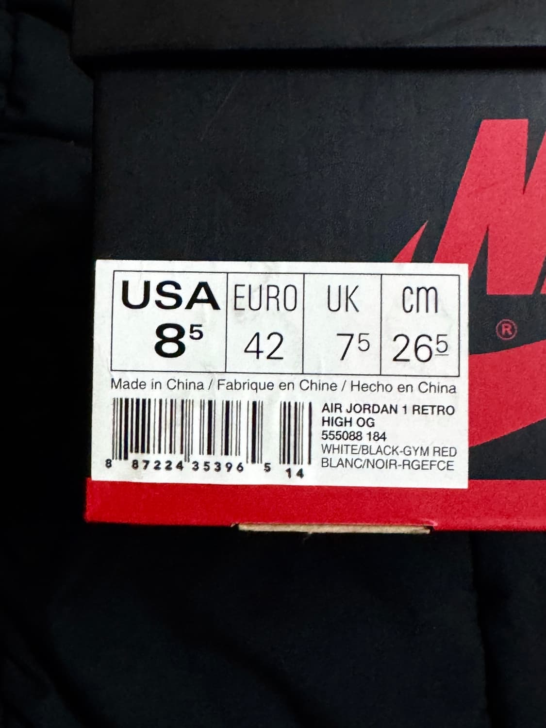 [265] 나이키 에어 조던1 하이 OG 블랙토 2013 상품이미지8